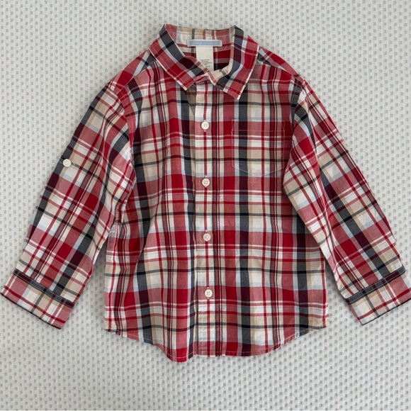 Janie and Jack boys holiday plaid button down formal shirt size 2T - Picture 1 of 7